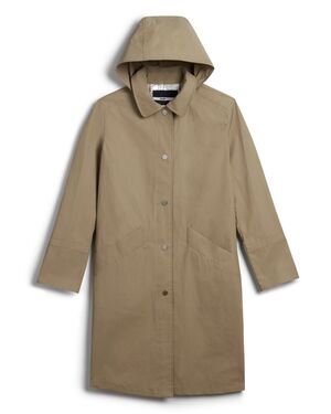 JANE POST $695 ITALIAN MACK RAINCOAT- tan women's XS NEW